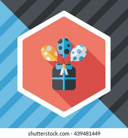 birthday presents flat icon with long shadow,eps10