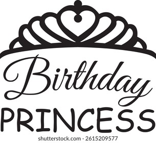 Birthday Princess Digital EPS Vector graphics File