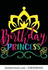 Birthday princess eps vector file for Cricut or silhouette. You can edit it with Adobe Illustrator and eps editor software.