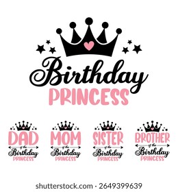 Birthday Princess Family Celebration Design Set