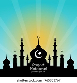 Birthday of the Prophet Muhammad (peace be upon him). Vector illustration EPS 10