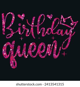 Birthday queen, Designs Bundle, Streetwear T-shirt Designs Artwork Set, Graffiti Vector Collection for Apparel and Clothing Print.