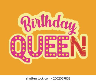 Birthday queen t-shirt design with high heel