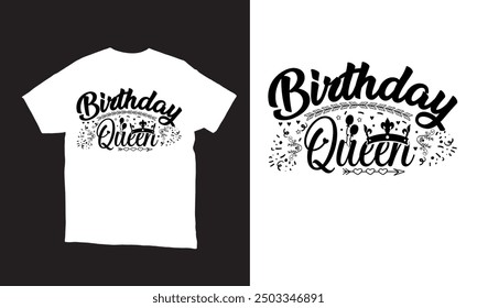 Birthday Queen vector t-shirt design. 