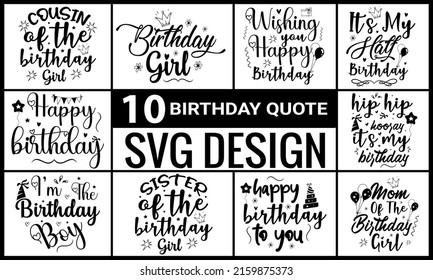 Birthday Quote Svg Design Bundle
