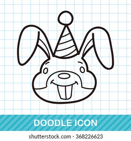 birthday rabbit doodle