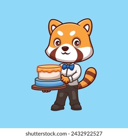 Birthday Red Panda Cute Cartoon Character 