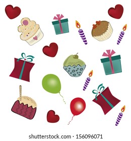 a lot of birthday related stuff with a lot of colors