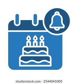 Birthday Reminder icon line vector illustration