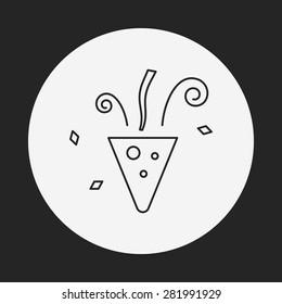 birthday ribbon line icon