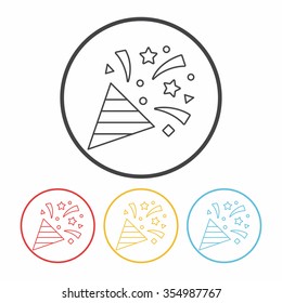 birthday ribbon line icon