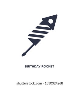 birthday rocket icon. Simple element illustration from birthday party and wedding concept. birthday rocket editable symbol design on white background. Can be use for web and mobile.
