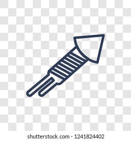 birthday rocket icon. Trendy linear birthday rocket logo concept on transparent background from Birthday party and wedding collection