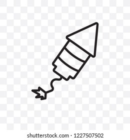 birthday rocket vector linear icon isolated on transparent background, birthday rocket transparency concept can be used for web and mobile