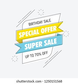 Birthday Sale Special Banner. Vector Illustration Eps 10