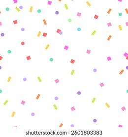 Birthday seamless background with multicolor confetti 