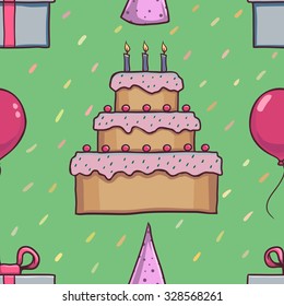 Birthday seamless pattern