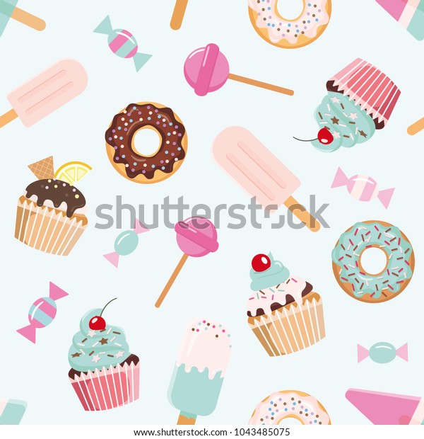 Motif Harmonieux D Anniversaire Avec Des Bonbons Image Vectorielle De Stock Libre De Droits