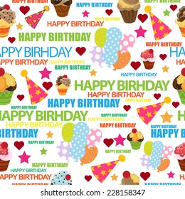 birthday seamless pattern. vector