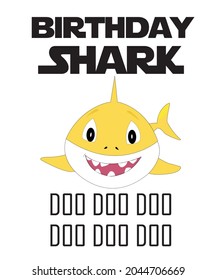 Birthday shark vector illustration design
