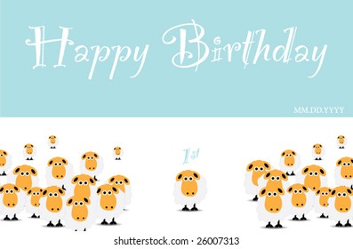 Birthday Sheep Invitation Template