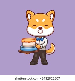 Birthday Shiba Inu Cartoon Cute Character