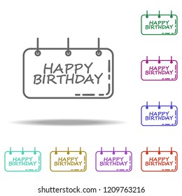 birthday signboard dusk icon. Elements of Birthday in multi color style icons. Simple icon for websites, web design, mobile app, info graphics