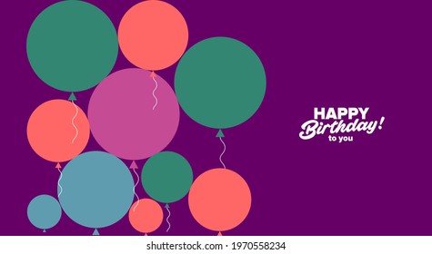 Birthday. Simple, fun, vector illustrations.
A pattern of festive balloons.