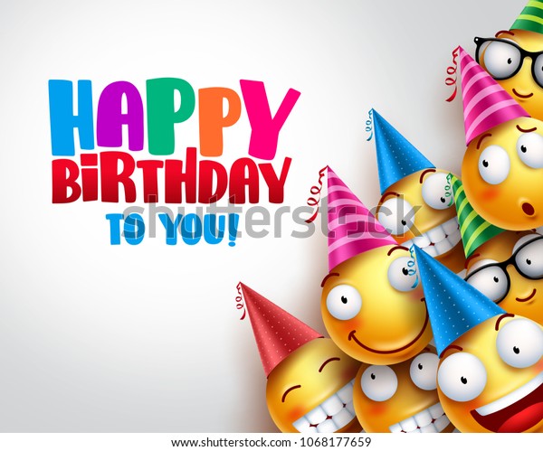 Image Vectorielle De Stock De Smileys D Anniversaire Arriere Plan Vectoriel Creation Avec