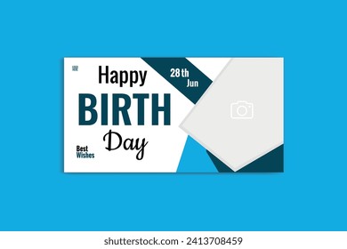 birthday social media banner design birthday template