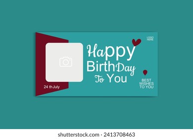 birthday social media banner design birthday template