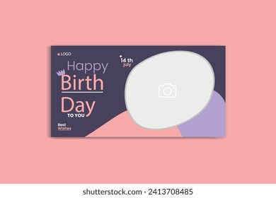 birthday social media banner design birthday template