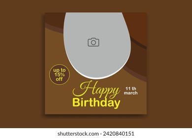 Birthday social media birthday banner design template,