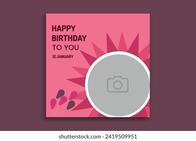 birthday social media post, birthday banner design
