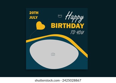 birthday social media post, birthday banner design, birthday template