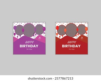 birthday social media post design layout
