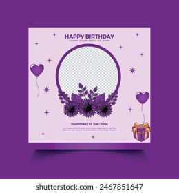 Birthday social media post template