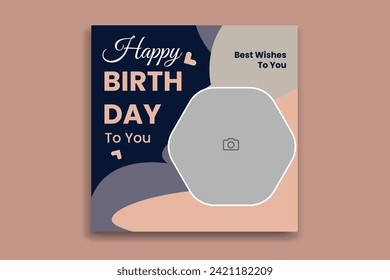 birthday social media post, birthday tinplated, birthday banner design,