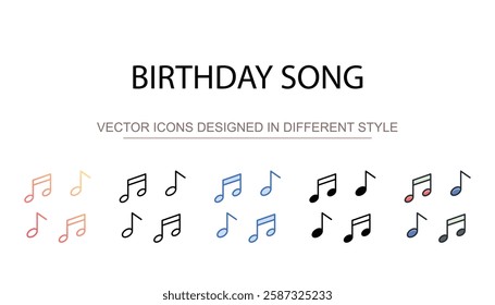 Birthday Song icon design with white background stock illustration