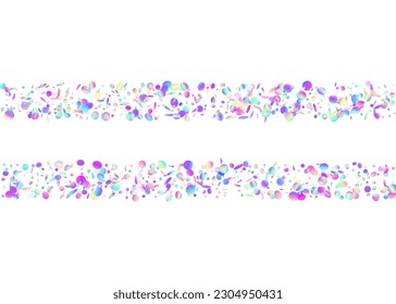 Birthday Sparkles. Blue Retro Background. Kaleidoscope Confetti. Shiny Banner. Festive Foil. Surreal Art. Party Christmas Serpentine. Falling Tinsel. Pink Birthday Sparkles