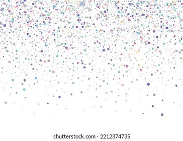 Birthday Sparkles. Retro Colorful Decoration. Rainbow Glitter. Violet Party Tinsel. Falling Background. Laser Flyer. Digital Art. Holiday Foil. Blue Birthday Sparkles