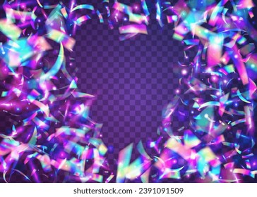 Birthday Sparkles. Surreal Art. Neon Background. Party Festival Gradient. Disco Prism. Purple Shiny Tinsel. Fiesta Foil. Glitch Confetti. Blue Birthday Sparkles