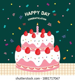 
Birthday, special day, anniversary. Do it with strawberry fresh cake