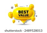 Birthday speech bubble 3d icon. Best value tag. Special offer Sale sign. Advertising Discounts symbol. Best value chat offer. Speech bubble balloons banner. Text box balloon. Vector