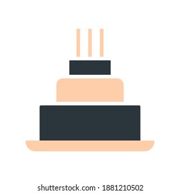 birthday sponge cake vector flat icon