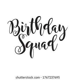 Birthday squad text vector written with a modern and cute typography vector