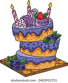 Birthday Stack of Donut Candle and Cherry Clipart 