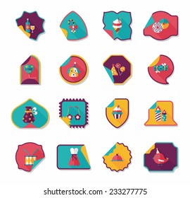 Birthday sticker flat banner background set, eps10