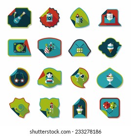 Birthday sticker flat banner background set, eps10
