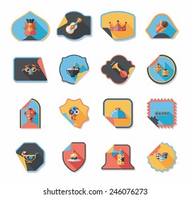 Birthday sticker flat banner background set, eps10